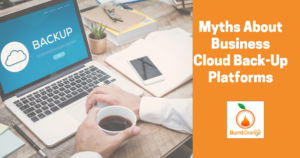 Burnt Orange Myths about business Cloud back up platforms picture of computer